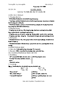 Giáo án Toán 3 - Tuần 29, Bài: Luyện tập Tìm
