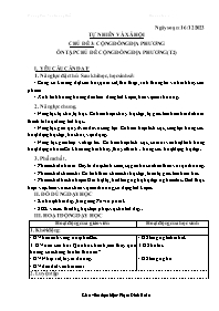Giáo án Tự nhiên xã hội 3 - Chủ đề 3+4: Cộng 