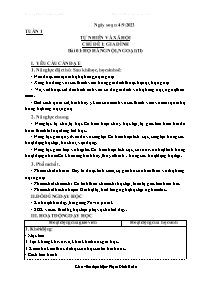 Giáo án Tự nhiên xã hội 3 - Tuần 1, Chủ đề 1:
