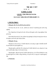 Giáo án Tự nhiên xã hội 3 - Tuần 11, Chủ đề 3