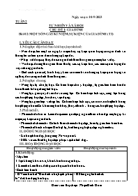 Giáo án Tự nhiên xã hội 3 - Tuần 2, Chủ đề 1: