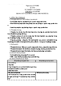 Giáo án Tự nhiên xã hội 3 - Tuần 4, Chủ đề 1: