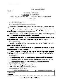 Giáo án Tự nhiên xã hội 3 - Tuần 8, Chủ đề 2: