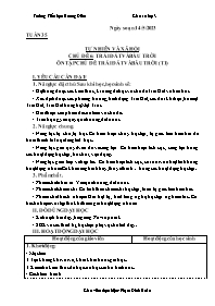 Giáo án Tự nhiên xã hội Lớp 3 - Tuần 35, Chủ 