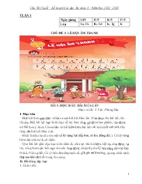 Kế hoạch bài dạy Âm nhạc 3 - Chủ đề 1: Lễ hội