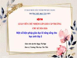 Một số biện pháp giáo dục kĩ năng sống cho họ
