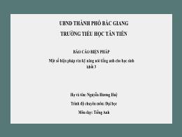 Một số biện pháp rèn kỹ năng nói tiếng anh ch