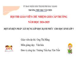 Một số biện pháp xây dựng lớp học hạnh phúc c